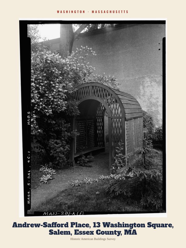 Washington Andrew-Safford Place, 13 Washington Square, Salem, Essex County, MA Archive Print artwork detail