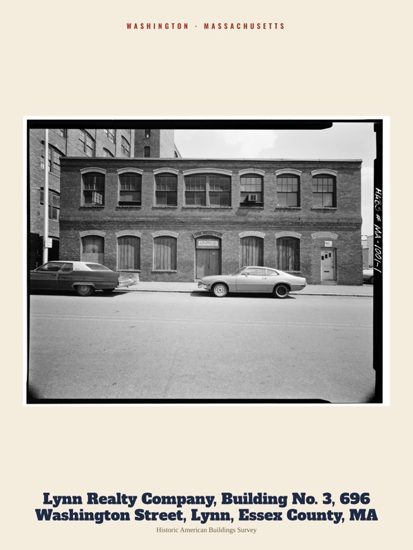 Washington Lynn Realty Company, Building No. 3, 696 Washington Street, Lynn, Essex County, MA Archive Print artwork detail