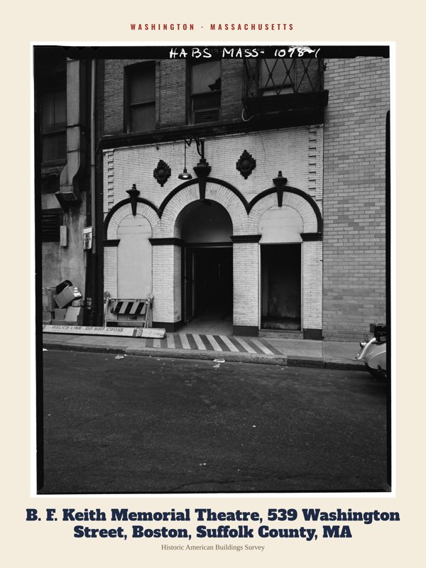 Washington B. F. Keith Memorial Theatre, 539 Washington Street, Boston, Suffolk County, MA Archive Print artwork detail