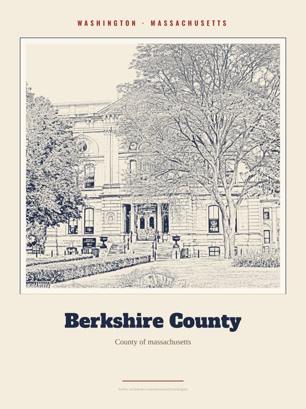 Washington Berkshire County Landmark Print artwork detail