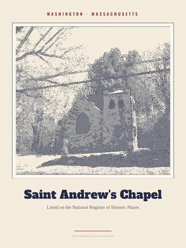 Washington Saint Andrew's Chapel Landmark Print artwork detail