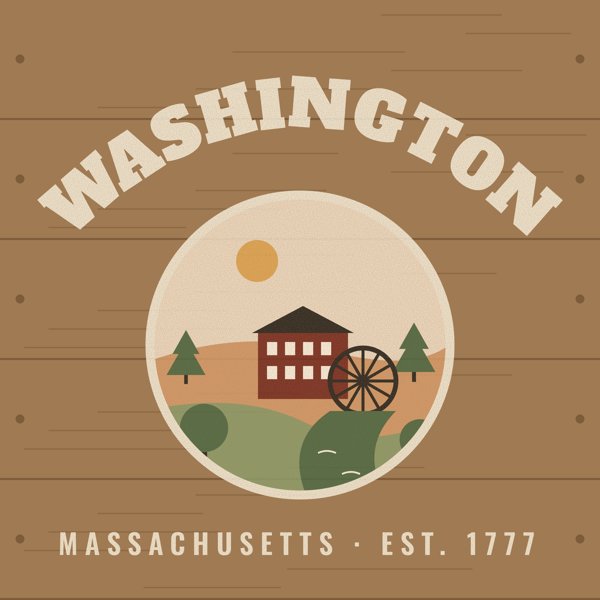 Washington Hometown Wood Sign artwork detail