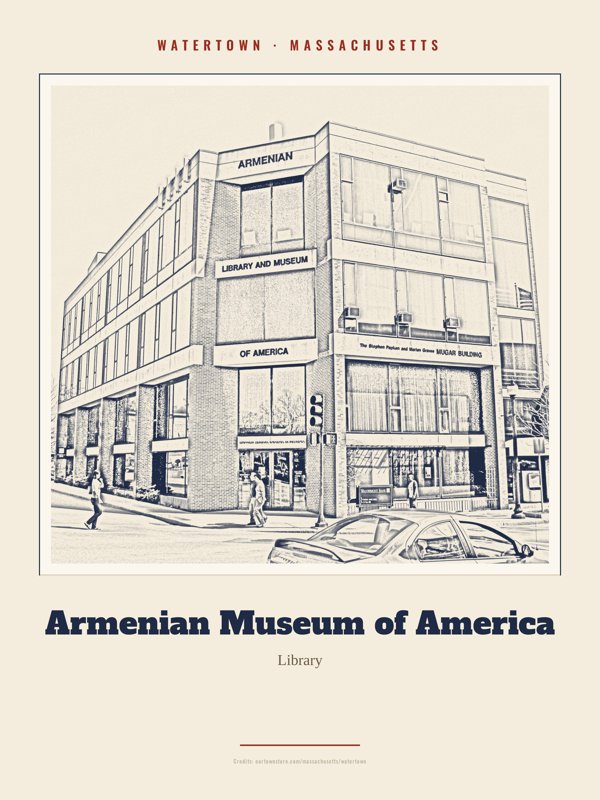 Watertown Armenian Museum of America Landmark Print artwork detail