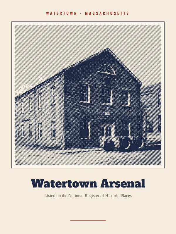 Watertown Watertown Arsenal Landmark Print artwork detail