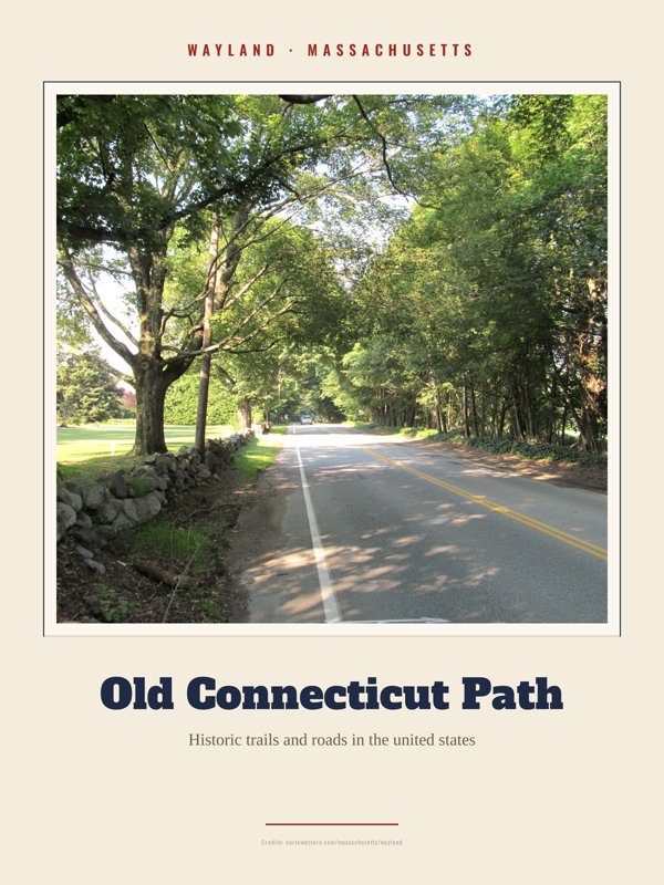 Wayland Old Connecticut Path Landmark Print artwork detail