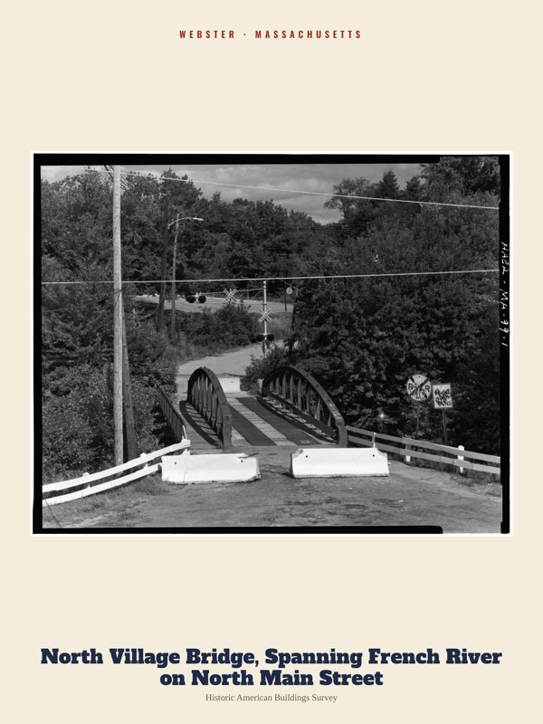 Webster North Village Bridge, Spanning French River on North Main Street Archive Print artwork detail