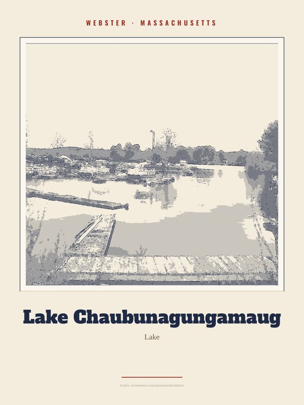Webster Lake Chaubunagungamaug Landmark Print artwork detail