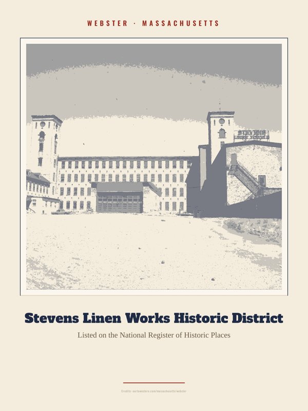 Webster Stevens Linen Works Historic District Landmark Print artwork detail