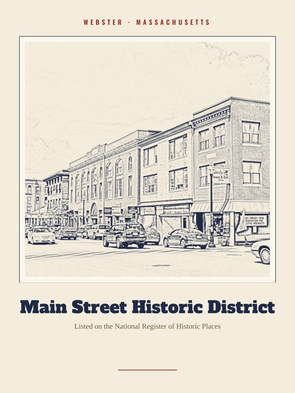 Webster Main Street Historic District Landmark Print artwork detail