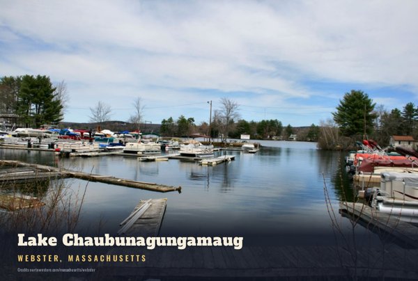Webster Lake Chaubunagungamaug Postcard artwork detail