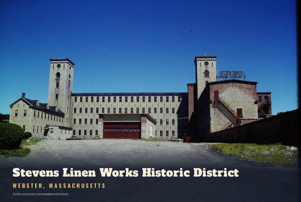 Webster Stevens Linen Works Historic District Postcard artwork detail
