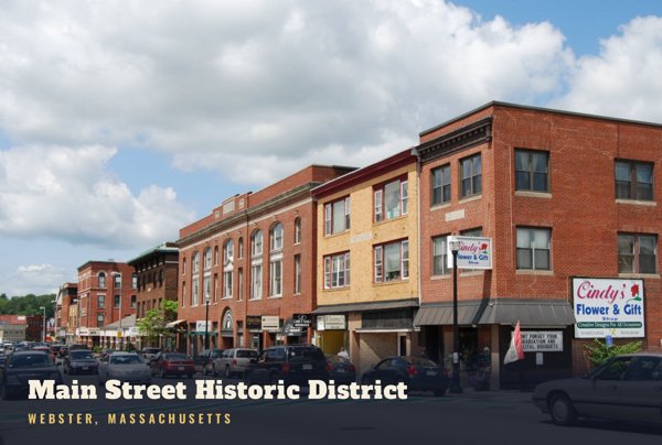Webster Main Street Historic District Postcard artwork detail