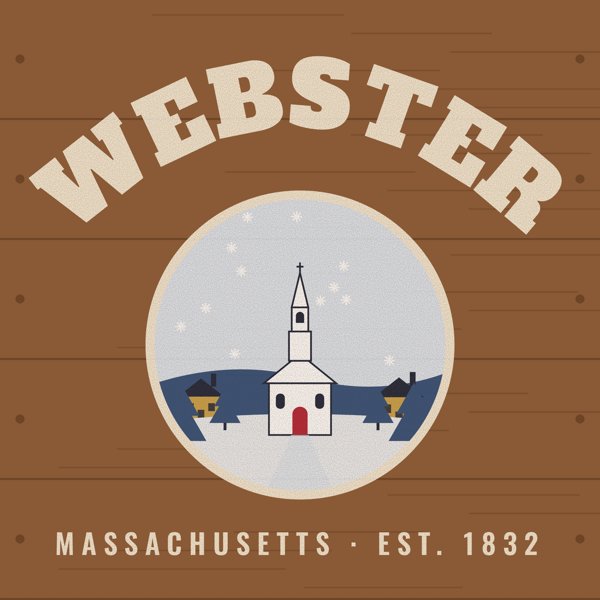 Webster Hometown Wood Sign artwork detail