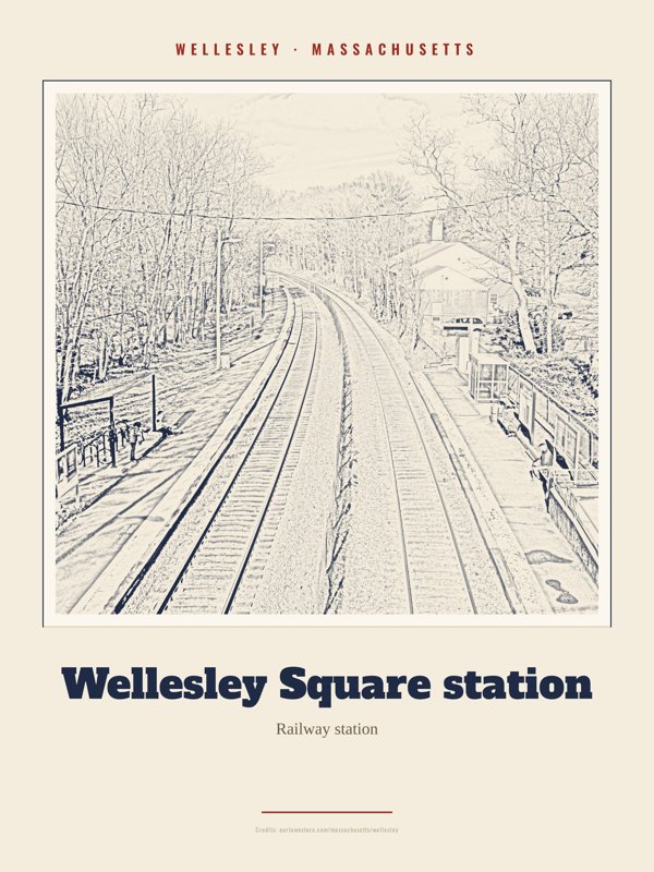 Wellesley Wellesley Square station Landmark Print artwork detail