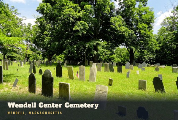 Wendell Wendell Center Cemetery Postcard artwork detail