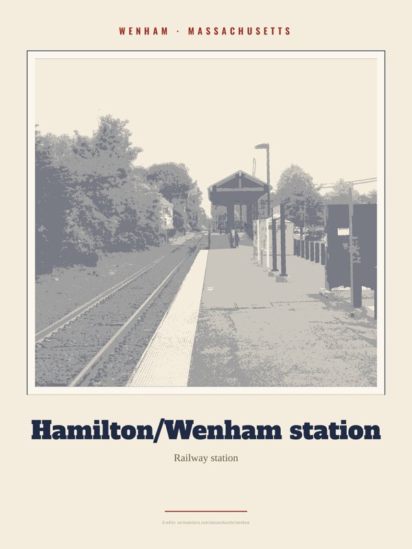 Wenham Hamilton/Wenham station Landmark Print artwork detail