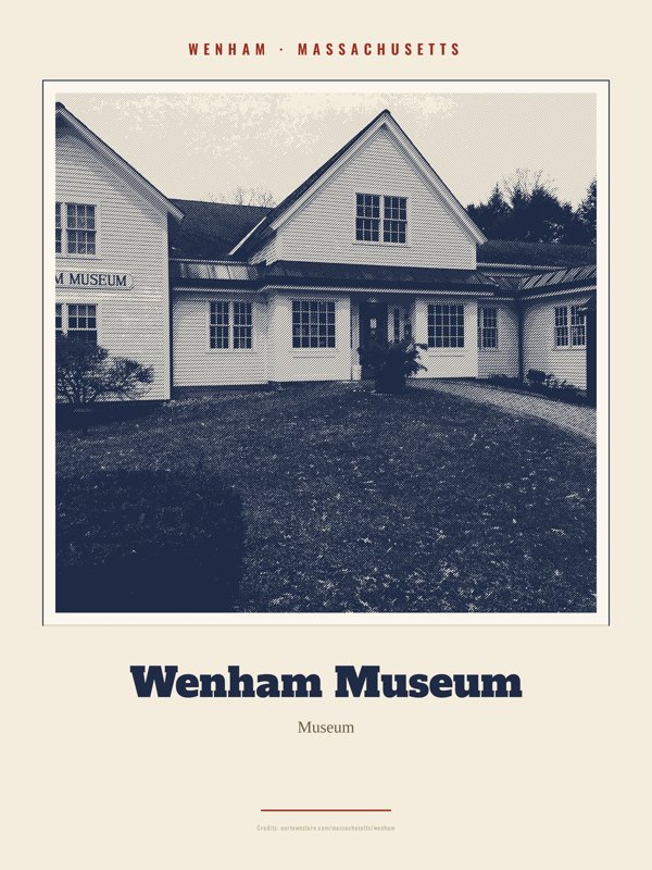 Wenham Wenham Museum Landmark Print artwork detail