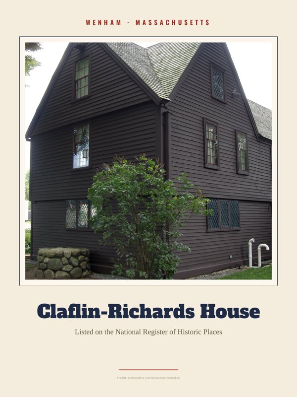 Wenham Claflin-Richards House Landmark Print artwork detail