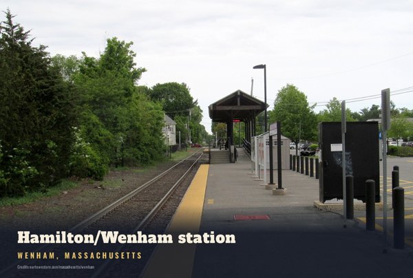 Wenham Hamilton/Wenham station Postcard artwork detail
