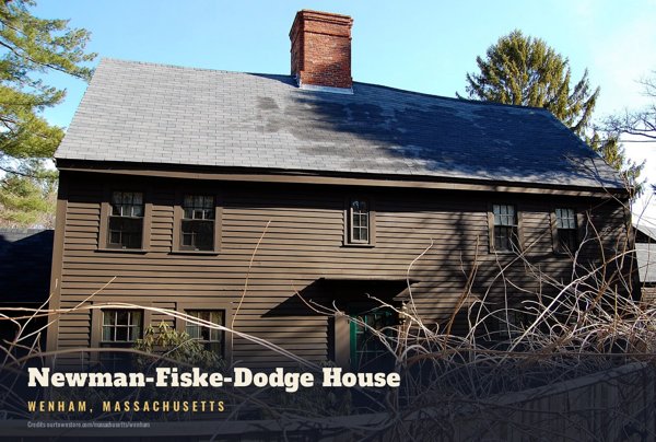 Wenham Newman-Fiske-Dodge House Postcard artwork detail