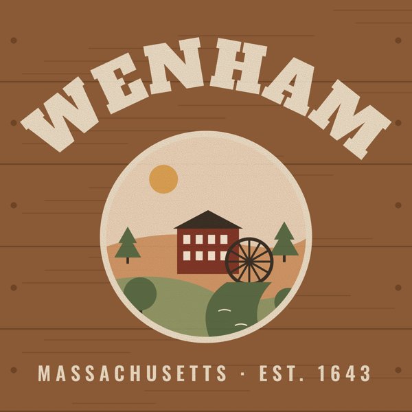 Wenham Hometown Wood Sign artwork detail