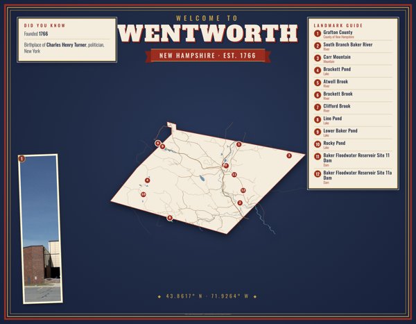 Wentworth Map Placemat artwork detail
