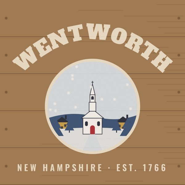 Wentworth Hometown Wood Sign artwork detail