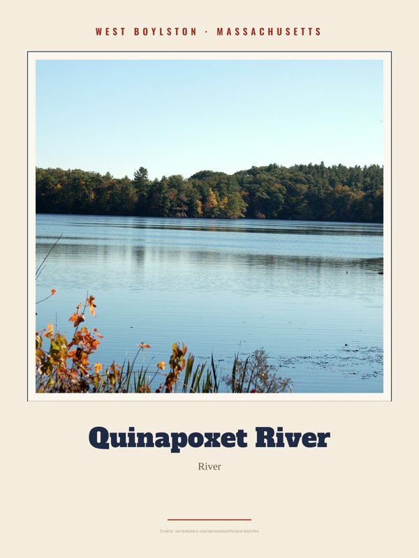 West Boylston Quinapoxet River Landmark Print artwork detail
