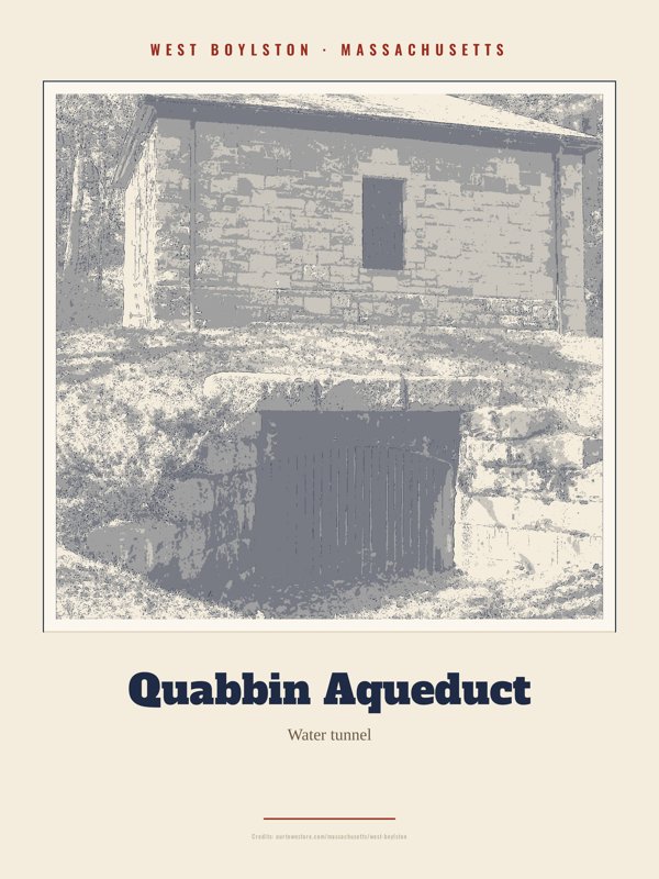 West Boylston Quabbin Aqueduct Landmark Print artwork detail