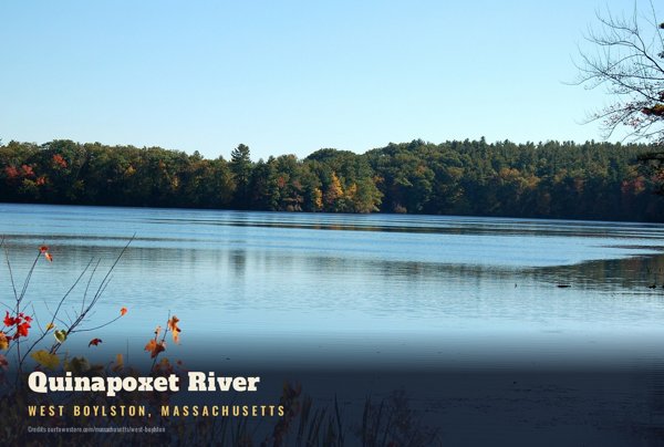 West Boylston Quinapoxet River Postcard artwork detail
