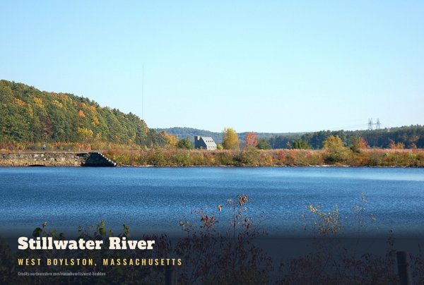 West Boylston Stillwater River Postcard artwork detail