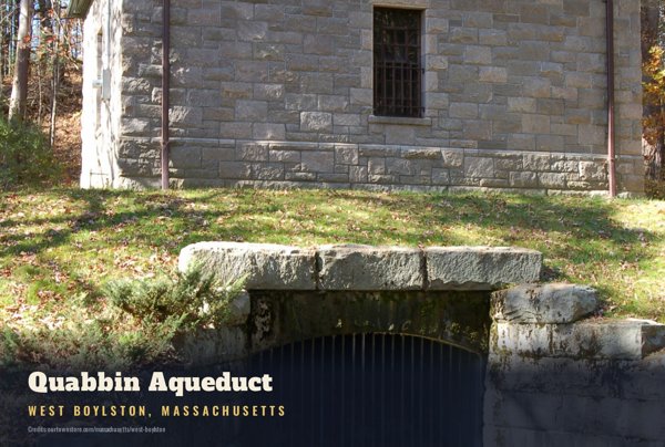 West Boylston Quabbin Aqueduct Postcard artwork detail