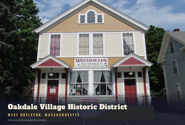 West Boylston Oakdale Village Historic District Postcard artwork detail