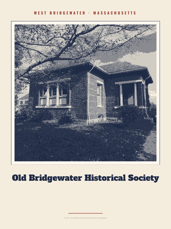 West Bridgewater Old Bridgewater Historical Society Landmark Print artwork detail
