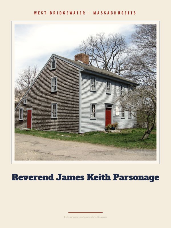 West Bridgewater Reverend James Keith Parsonage Landmark Print artwork detail