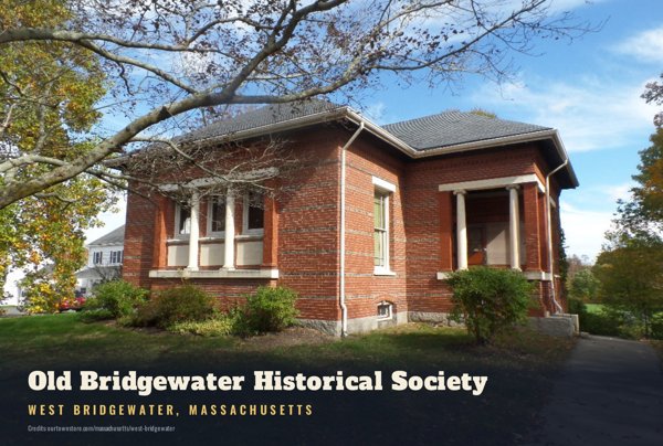 West Bridgewater Old Bridgewater Historical Society Postcard artwork detail