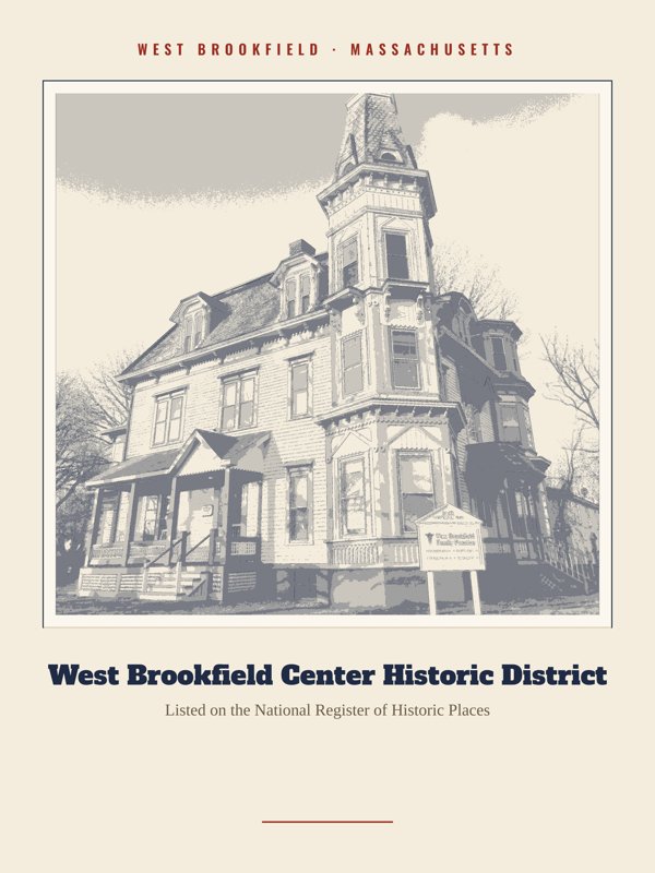 West Brookfield West Brookfield Center Historic District Landmark Print artwork detail
