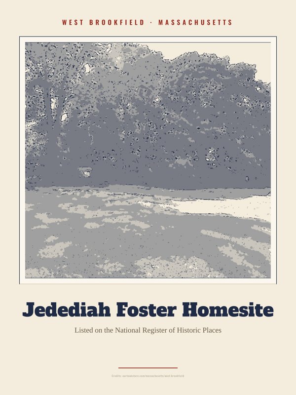 West Brookfield Jedediah Foster Homesite Landmark Print artwork detail