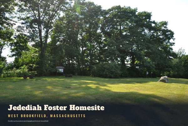 West Brookfield Jedediah Foster Homesite Postcard artwork detail