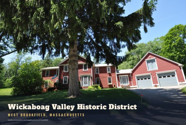 West Brookfield Wickaboag Valley Historic District Postcard artwork detail
