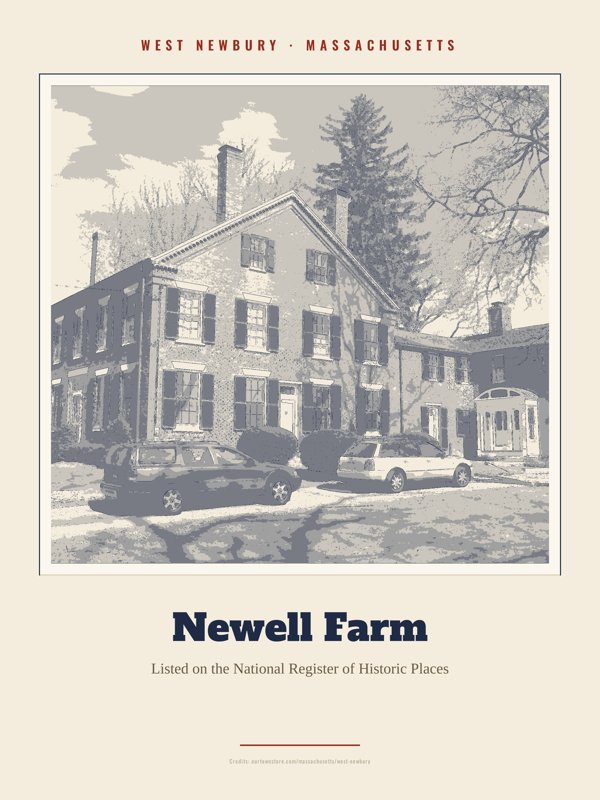 West Newbury Newell Farm Landmark Print artwork detail