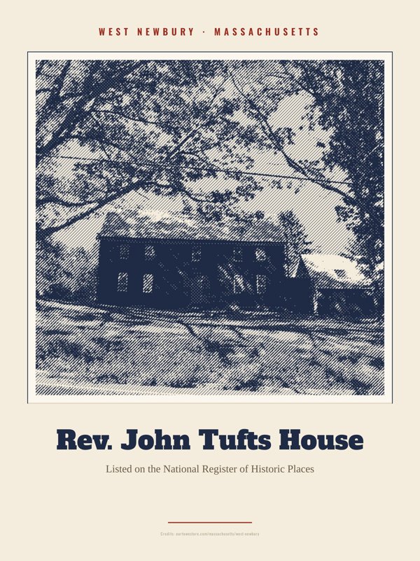West Newbury Rev. John Tufts House Landmark Print artwork detail
