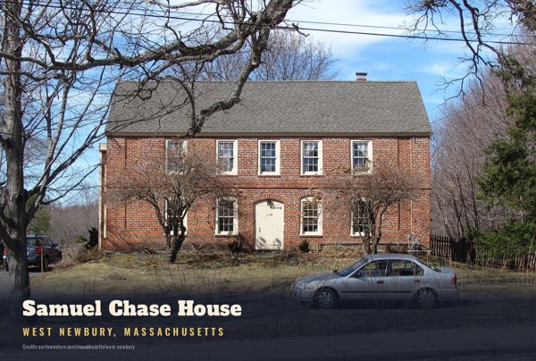 West Newbury Samuel Chase House Postcard artwork detail