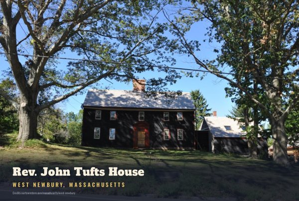 West Newbury Rev. John Tufts House Postcard artwork detail