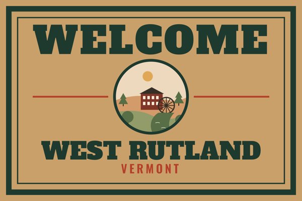 West Rutland Welcome Doormat artwork detail