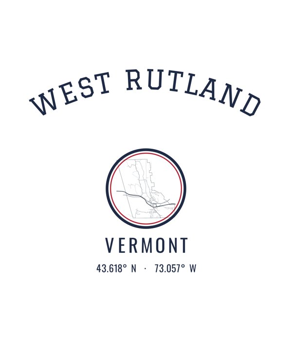 West Rutland Est. Tumbler artwork detail