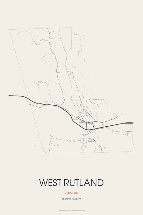 West Rutland Street Map Poster · Linen artwork detail