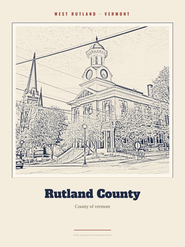 West Rutland Rutland County Landmark Print artwork detail
