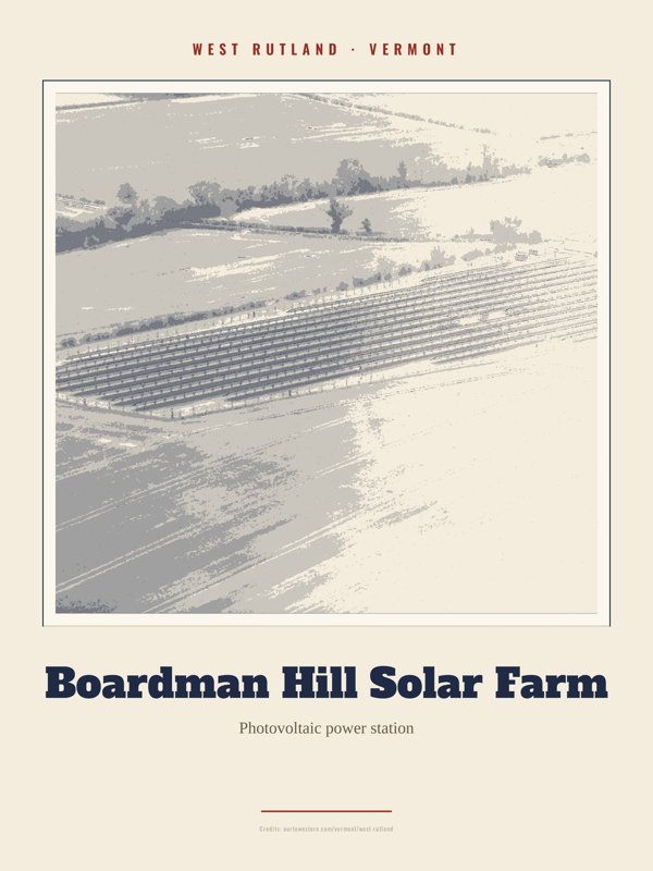 West Rutland Boardman Hill Solar Farm Landmark Print artwork detail