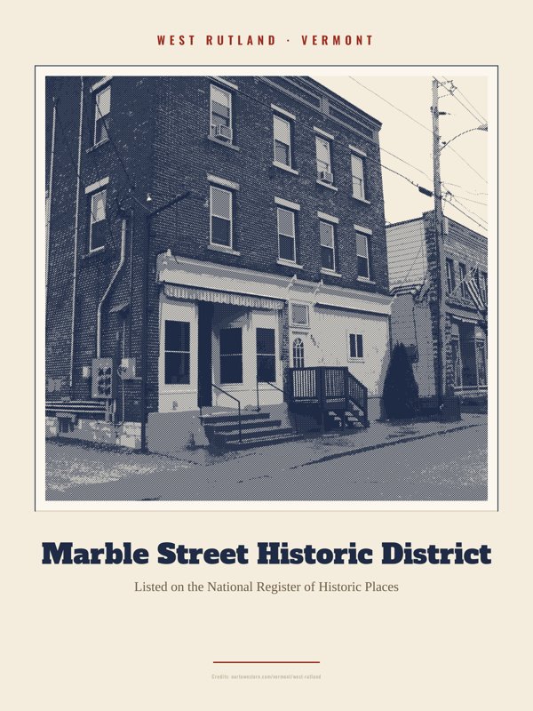West Rutland Marble Street Historic District Landmark Print artwork detail